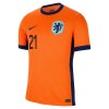 Officiële Voetbalshirt + Korte Broek Nederland Frenkie de Jong 21 Thuis EK 2024 - Kids